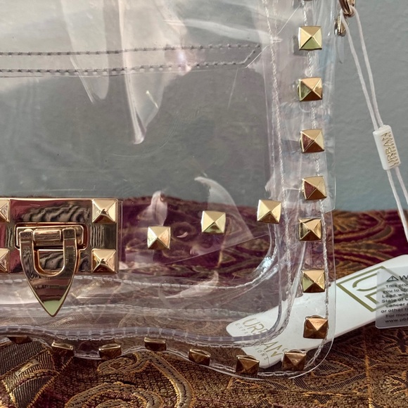 Fashion Jewelry Clear Crossbody Bag with Gold Accents - Picture 3 of 5